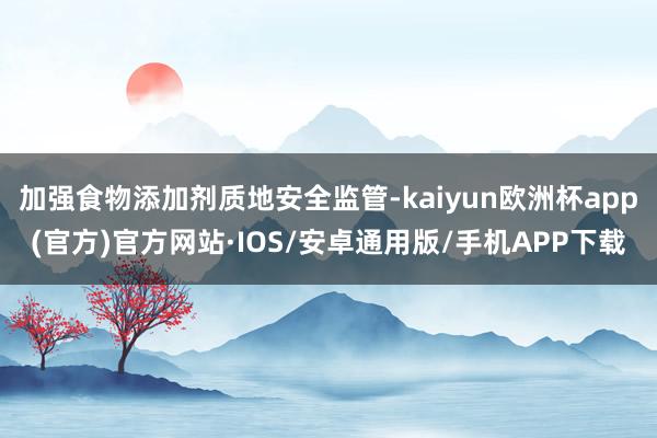 加强食物添加剂质地安全监管-kaiyun欧洲杯app(官方)官方网站·IOS/安卓通用版/手机APP下载